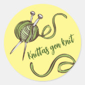 Knitters ont tricoté des autocollants de fil (Devant)