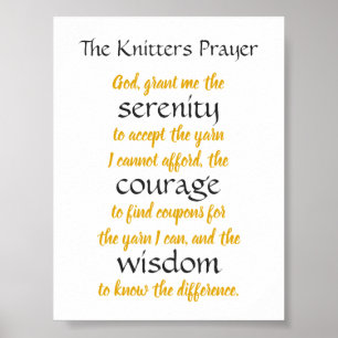 Knitters Prayer Funny Poster