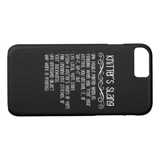 Knitter's Slang Funny Knitting Case-Mate iPhone Case (Achterkant (Horizontaal))