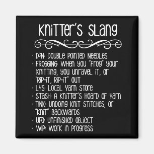 Knitter's Slang Funny Knitting Magneet