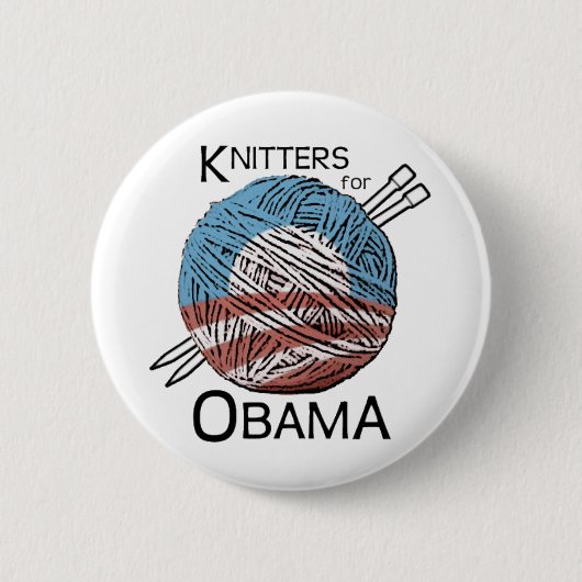 Knitters voor Obama Button #1 (Voorkant)