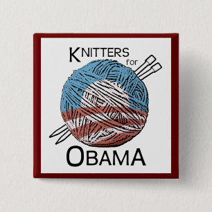 Knitters voor Obama Button #3