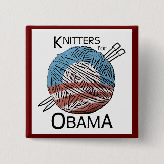 Knitters voor Obama Button #3