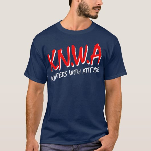 Knitters With Attitude Funny Cross Stitch T-shirt (Voorkant)