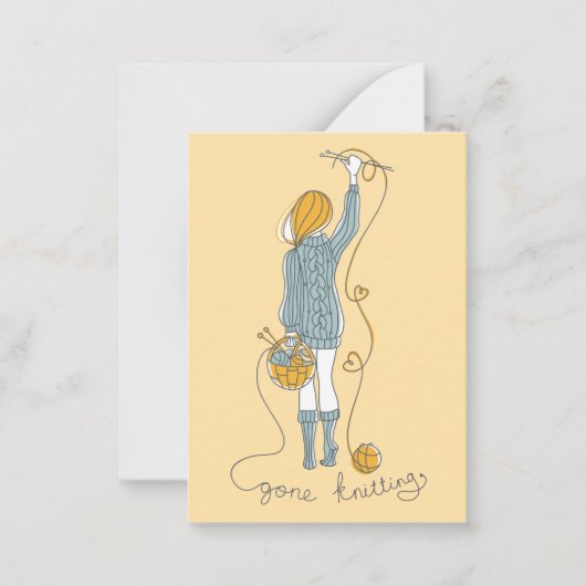Knitting Addict Notitiekaartje (Voorkant)