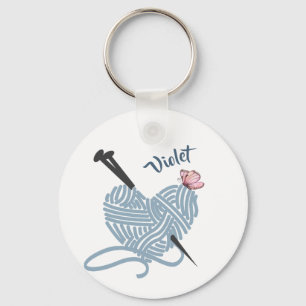 Knitting and Yarn Lovers Personalized Sleutelhanger