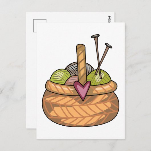 Knitting Basket Briefkaart (Voorkant / Achterkant)