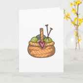 KNITTING BASKET KAART (Gele Bloem)