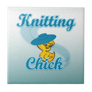 Knitting Chick #3 Tegeltje
