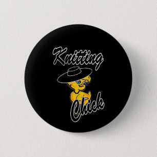 Knitting Chick #4 Ronde Button 5,7 Cm