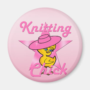 Knitting Chick #8 Magneet
