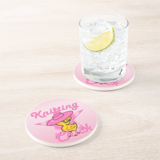 Knitting Chick #8 Zandsteen Onderzetter (Zijkant)