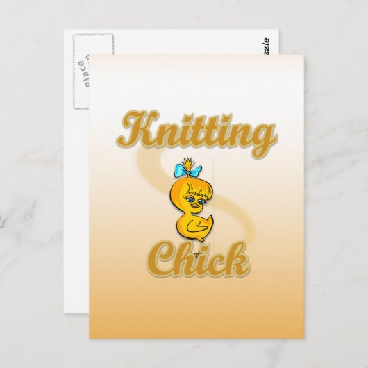 Knitting Chick Briefkaart (Voorkant / Achterkant)