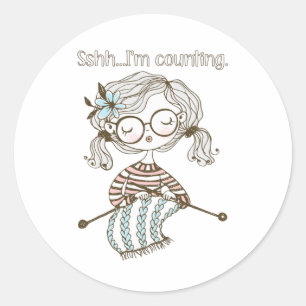 Knitting craft sshh I's Counting Ronde Sticker