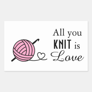 Knitting Crocheting Yarn - Aangepaste kleur Rechthoekige Sticker