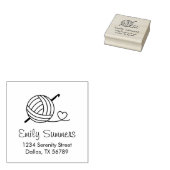 Knitting Crocheting Yarn-adres Rubberstempel (Gestempeld)