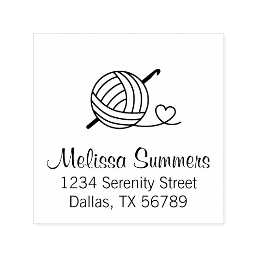 Knitting Crocheting Yarn-adres Zelfinktende Stempel (Design)