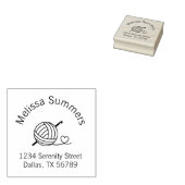 Knitting Crocheting Yarn Arch Address Rubberstempel (Gestempeld)