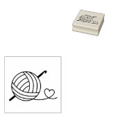 Knitting Crocheting Yarn Rubberstempel (Gestempeld)