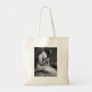 Knitting door Georges Seurat Tote Bag