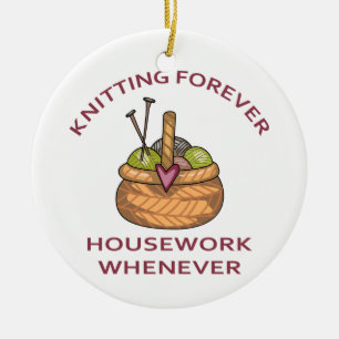 Knitting Forever Keramisch Ornament