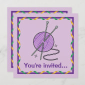 Knitting Fun Birthday Kaart (Voorkant / Achterkant)