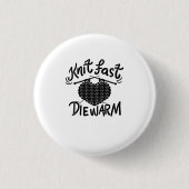 Knitting Funny Knitter Ronde Button 3,2 Cm (Voorkant)