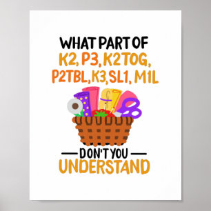 Knitting Funny Knitting Quotes Poster