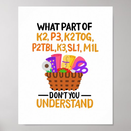 Knitting Funny Knitting Quotes Poster (Voorkant)