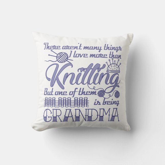 Knitting Grandma Kussen (Voorkant)