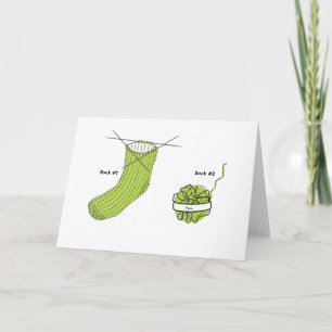 Knitting Greeting Card, Knitting Card Kaart