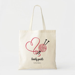 Knitting haakgaren ball logo, douanenaam tote bag