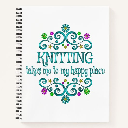 Knitting Happy Place Notitieboek (Voorkant)