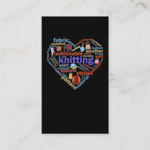 Knitting Heart Yarn Lover Visitekaartje