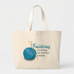 Knitting...Het zit voor creatieve mensen. Grote Tote Bag
