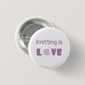 Knitting is Love Ronde Button 3,2 Cm (Voorkant /achterkant)