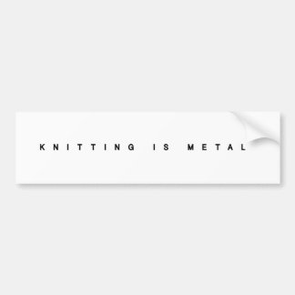 Knitting is Metal Clean Logo Bumpersticker