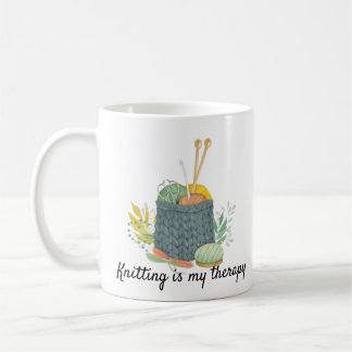 Knitting is mijn therapie koffiemok