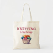 Knitting is mijn therapie tote bag (Voorkant)