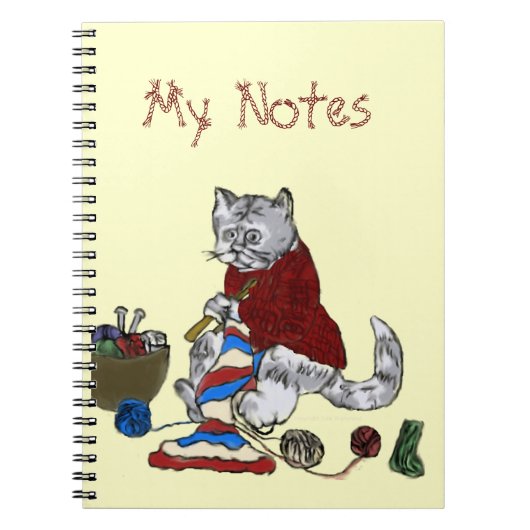 Knitting Kitten - Notities Notitieboek (Voorkant)