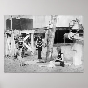 Knitting Lifeguards, begin jaren 1900 Poster