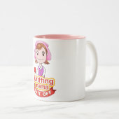 Knitting Mama Tweekleurige Koffiemok (Voorkant rechts)