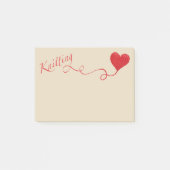 Knitting met hartritme in het rood post-it® notes (Voorkant)