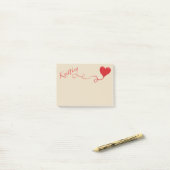 Knitting met hartritme in het rood post-it® notes (Op bureau)