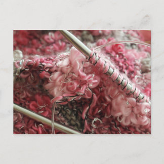 Knitting met wol briefkaart