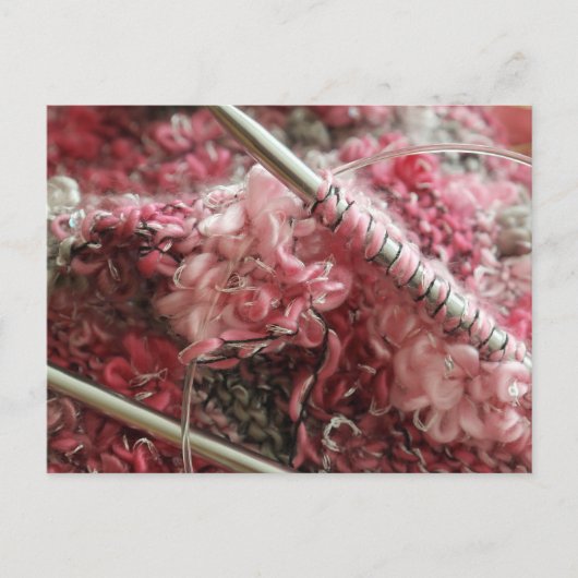 Knitting met wol briefkaart (Voorkant)