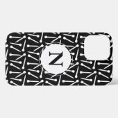 Knitting Needles Crafts Monogram Dark iPhone Case iPhone Hoesje (Achterkant horizontaal)