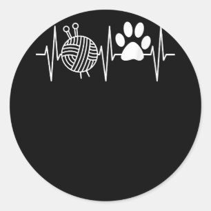 Knitting Nerd Funny Grandma Mam Knit Needles Yarn Ronde Sticker