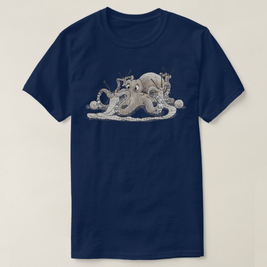 Knitting Octopus T-shirt (Design voorkant)