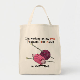 Knitting PhD Tote Bag